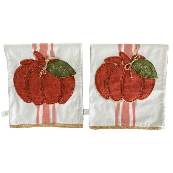 Splendid Home Embroidered Pumpkin Harvest Fall Table Runner 72" Length Set of 2 - Picture 5 of 6